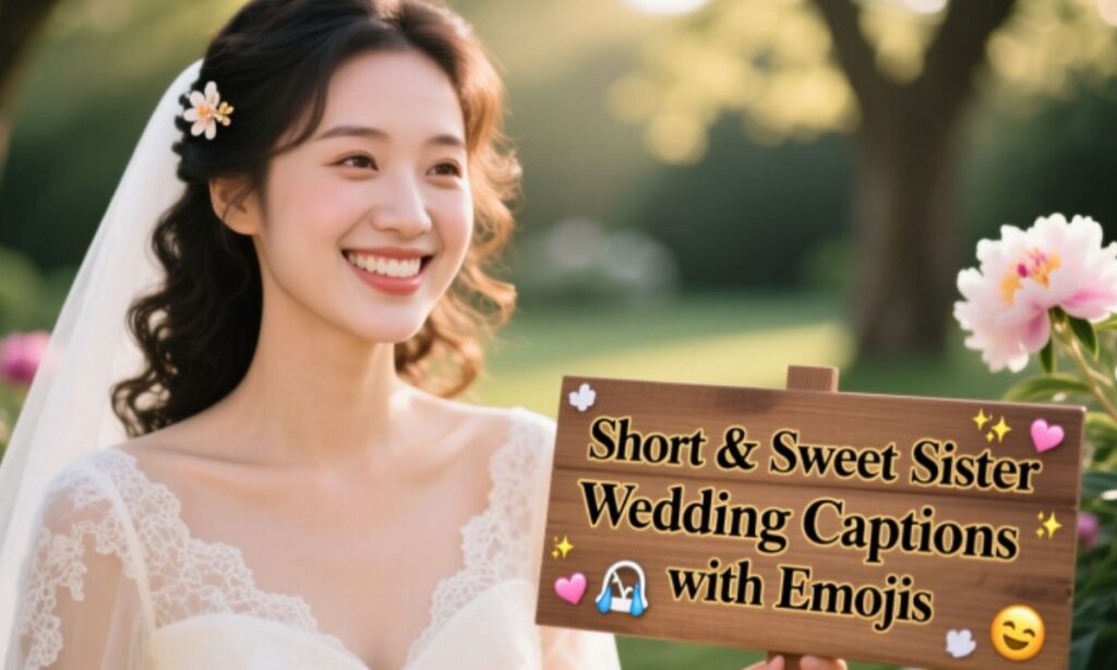 Short & Sweet Sister Wedding Captions with Emojis